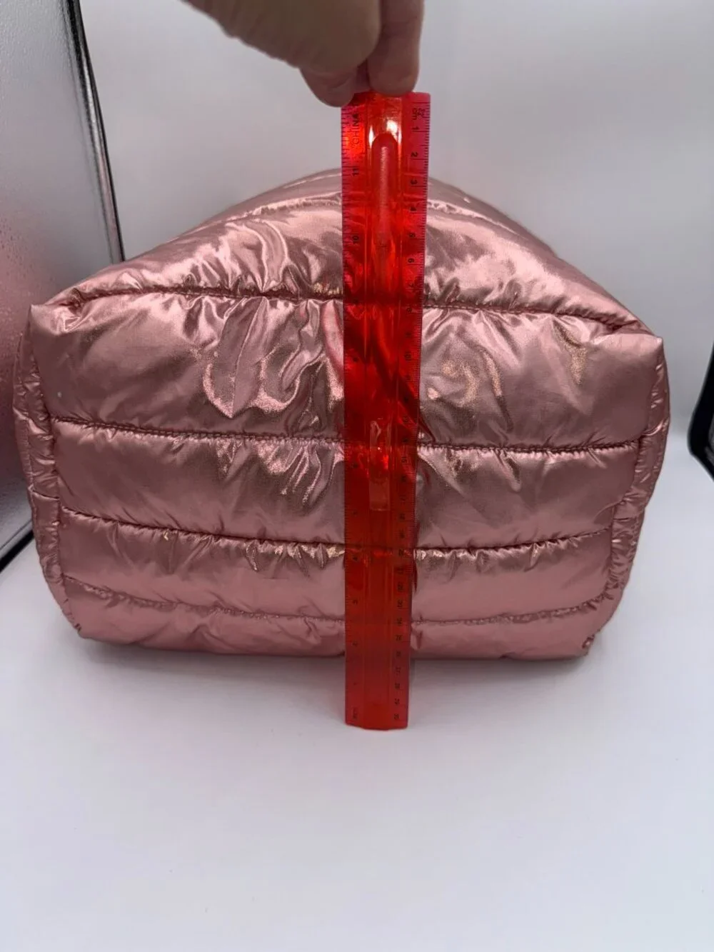 Justice Live Justice Rose Gold Metallic Puffer Tote Bag